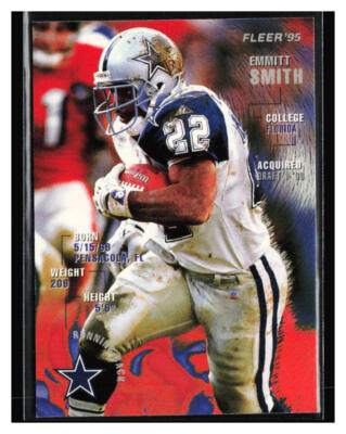 1995 Fleer Shell FACT #100 Emmitt Smith