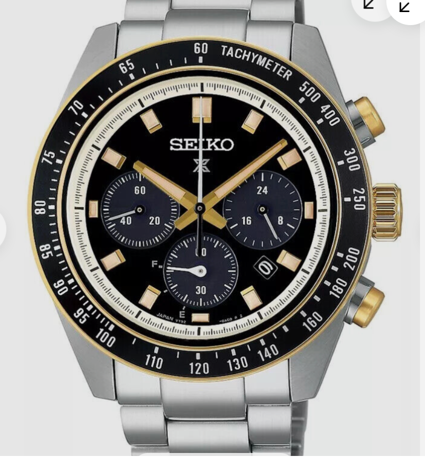 Pre-owned Seiko Ssc941 Prospex Two Tone Speedtimer Solar Chronograph Watch 100m Box & Tags