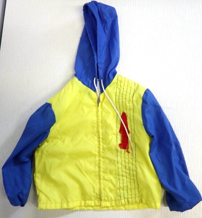 MONTGOMERY WARD - VINTAGE BOYS YELLOW BLUE WINDBREAKER JACKET SIZE 3T