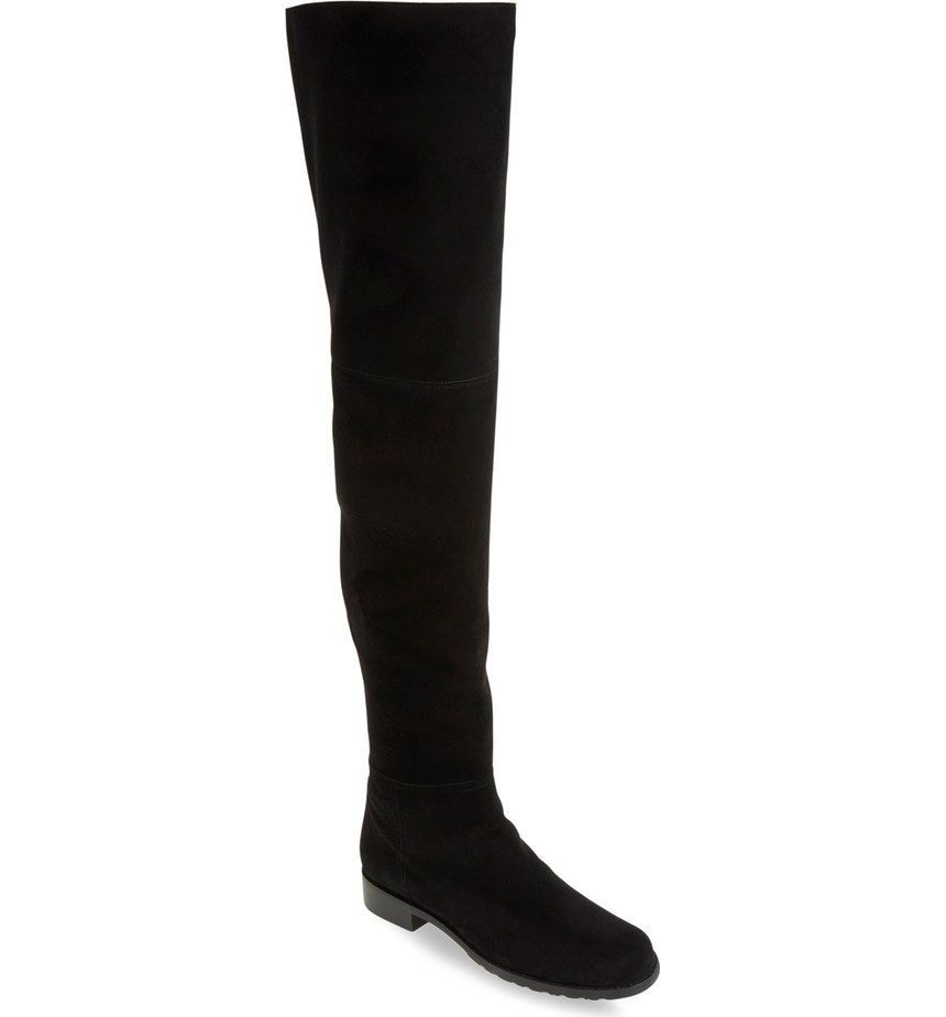 Pre-owned Stuart Weitzman $798+  Hilo Thigh High Boot Black Suede Leather Otk Sz 7.5 M