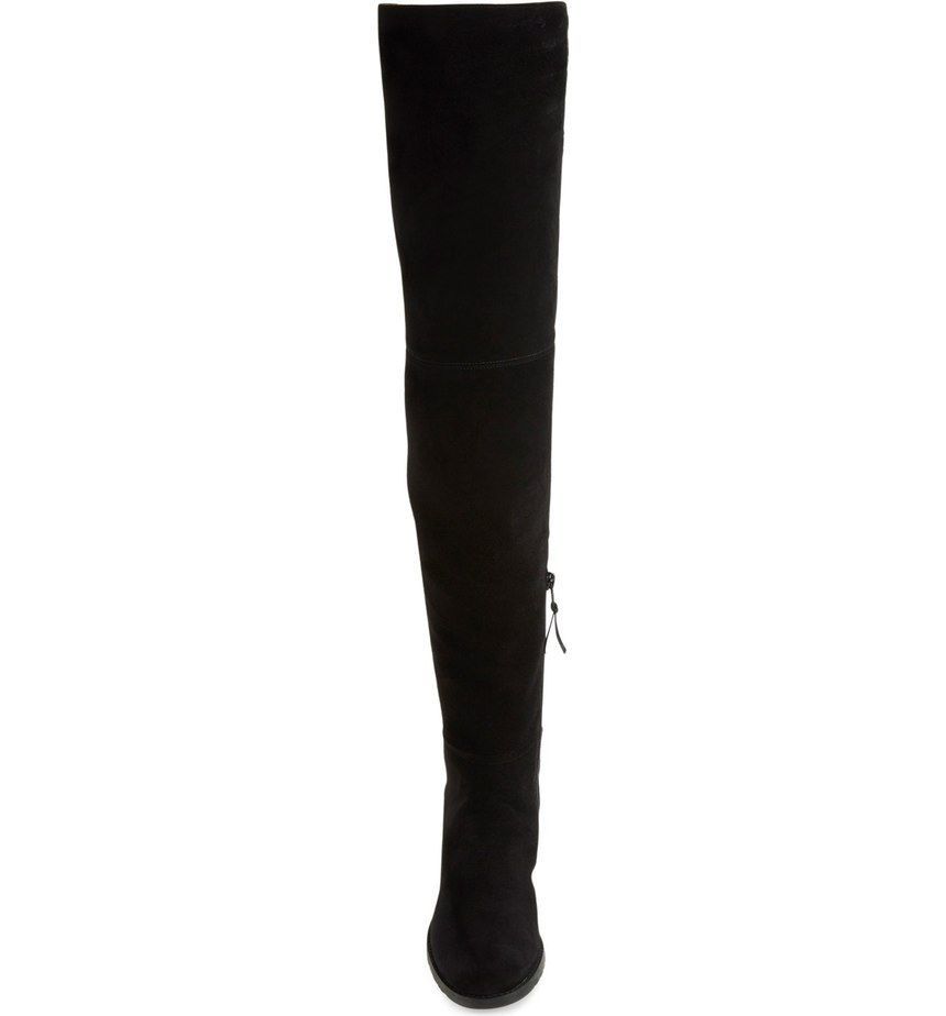 Pre-owned Stuart Weitzman $798+  Hilo Thigh High Boot Black Suede Leather Otk Sz 7.5 M