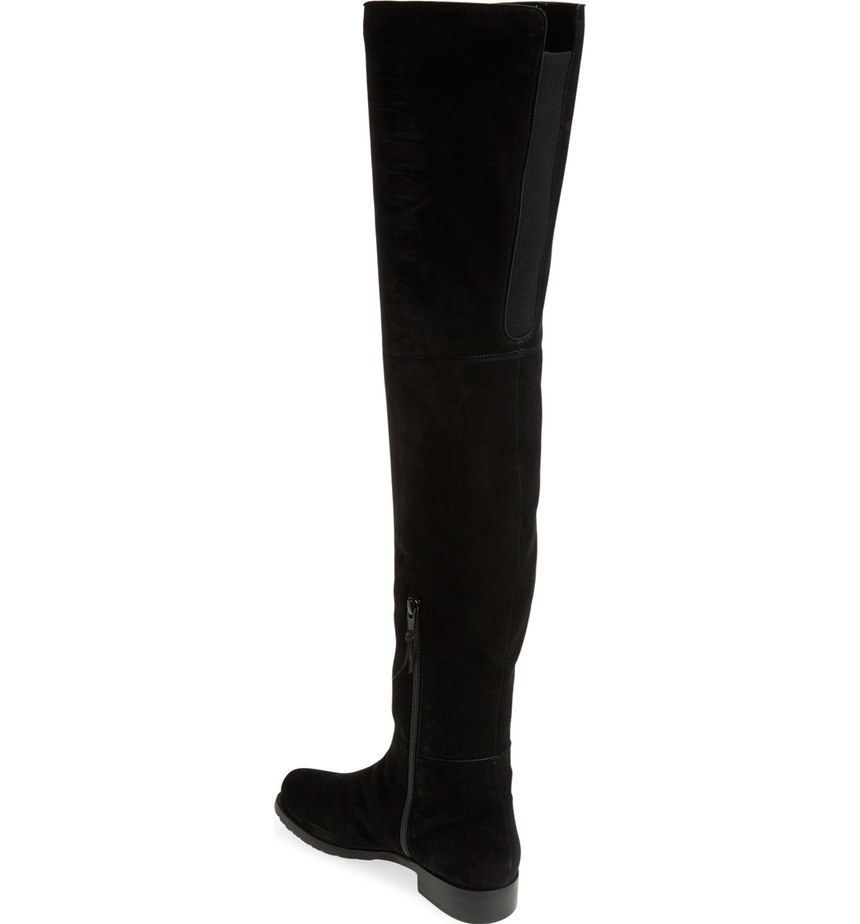 Pre-owned Stuart Weitzman $798+  Hilo Thigh High Boot Black Suede Leather Otk Sz 7.5 M