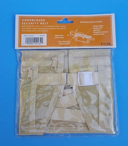 NEW - Brookstone Undercover Security Belt Travel SAFE TRAVEL Hiding Spot Pockets