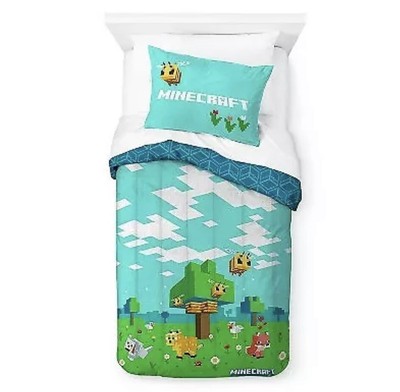 Minecraft Beautiful Day Kids Comforter Twin Size, Reversible, Comforter Only