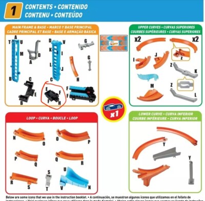 REPLACEMENT - Hot Wheels - SKY CRASH TOWER - Main Frame - Black Part E F H