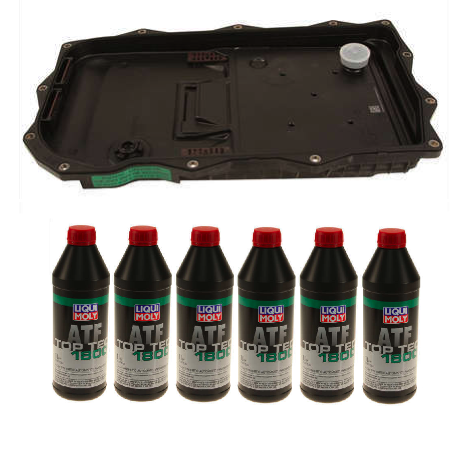 Auto Transmission Service Kit (Oil Pan+Filter+Gasket+Bolts) + 6L ATF for BMW
