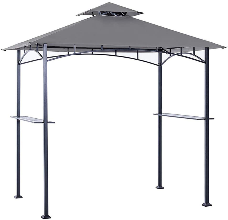 Roof Grill Shelter  For Grill Gazebo Roof Only 8x5 Feet Grey