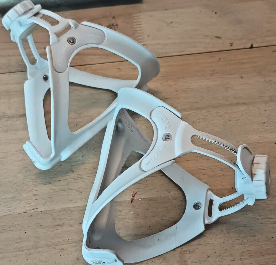 2 Arundel LOONEY BIN bicycle adjustable size WATER BOTTLE CAGE White
