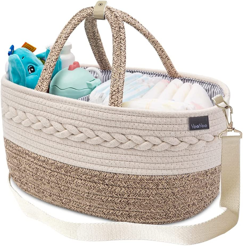 Baby Diaper Caddy Organizer Shoulder Strap Buckle 4 Inner Pockets Portable