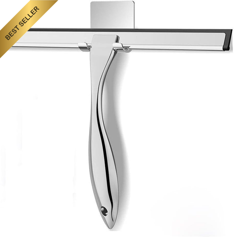 Stainless Steel Shower Squeegee,With Hook,12-Inch Shower Squeegee,All-Purpose Wi