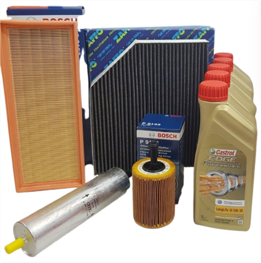 KIT TAGLIANDO 4 FILTRI 5 LT CASTROL 5W30 PER AUDI Q5 2.0 TDI DAL 2008 170cv