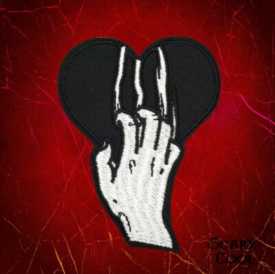 New Heart Scratch Hand Torn Embroidered Vest Motorcycle Biker Iron On Patch
