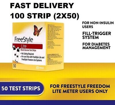 2 X Freestyle Blood Glucose Test Strips-pack 50  ''SHIP from USA''