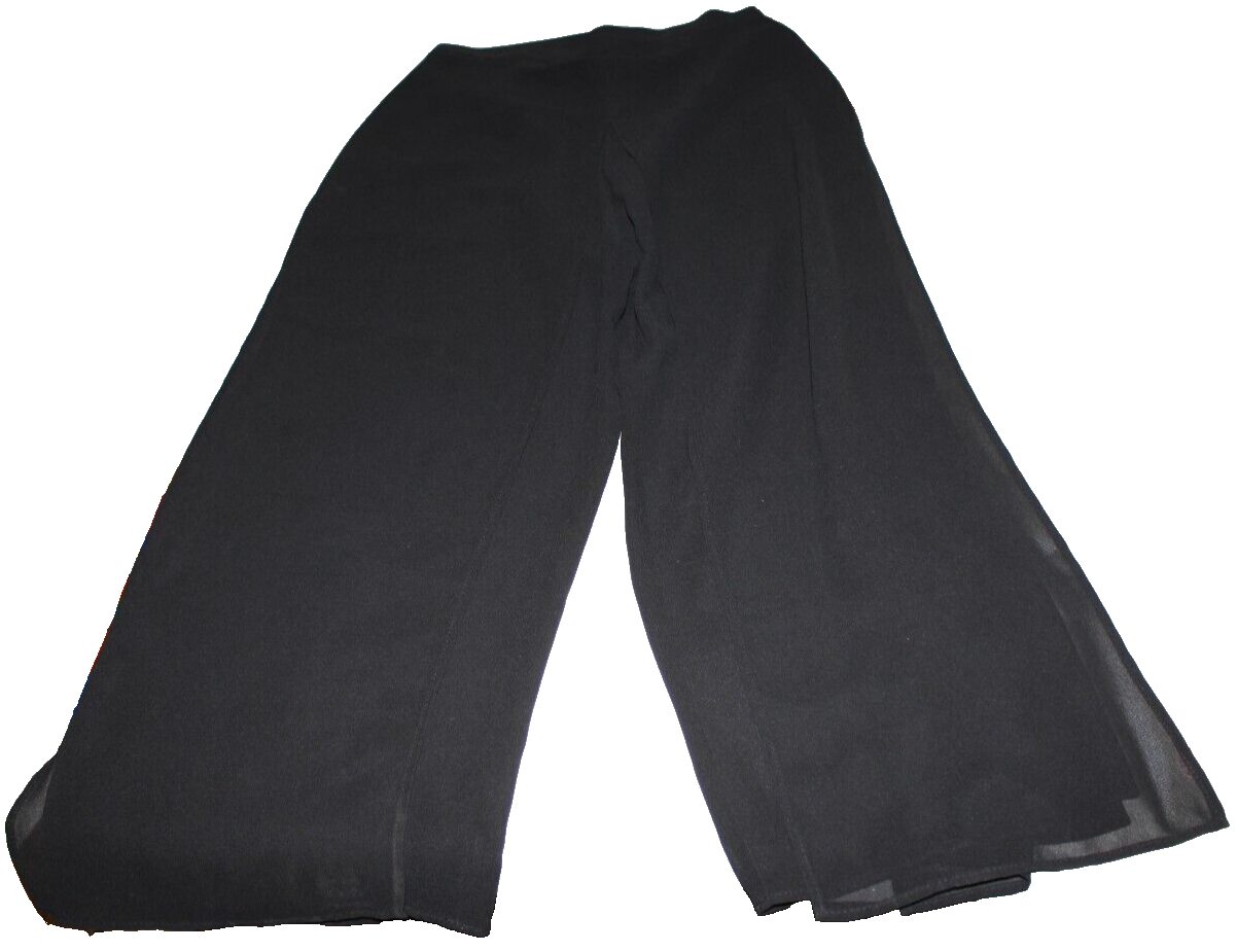 Vintage 90s Sheer Black Pants Layered Illusion Minimal Wide