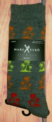 MENS MARC ECKO PALMS CHARCOAL GRAY CREW SOCKS (SHOE SIZE 6-12)