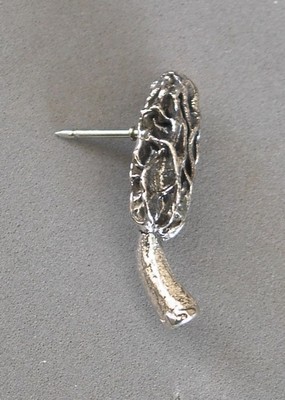 Sterling Silver Morel Mushroom Pin Medium Small Morels Hand Crafted
