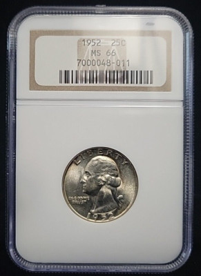 1952 Silver Washington Quarter 25c NGC MS66 | Gorgeous Coin | See Pics