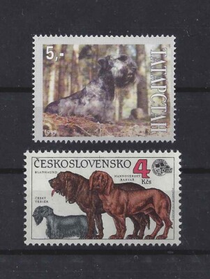 Dog Art Photo Body Study Portrait Postage Stamp Collection Cesky Terrier 2 x MNH