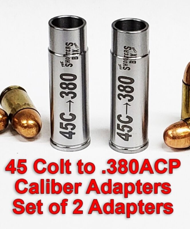 45 COLT to 380ACP Caliber Adapter - Stainless Reducer - Set of 2 -Free Shipping!