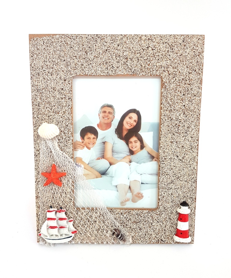 Cornice PortaFoto Porta Foto Fotografia Rettangola Sabbia In Legno Sea Style moc