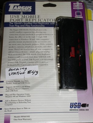 Targus USB Mobile Port Replicator With Ethernet PA070U NEW