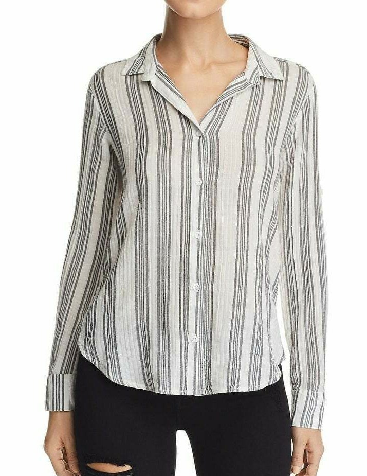 トップス stone  NEW CLOTH & STONE SzM OFF THE SHOULDER TIE FRONT STRIPED TOP