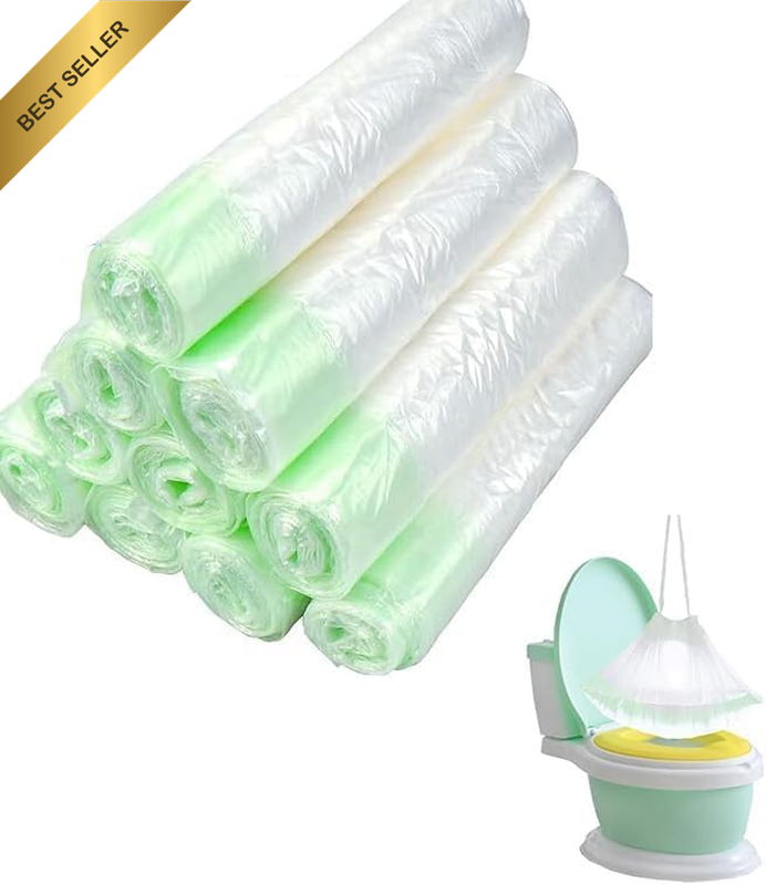 Disposable Potty Training Liners with Drawstring - Baby Toilet Seat Covers, Leak