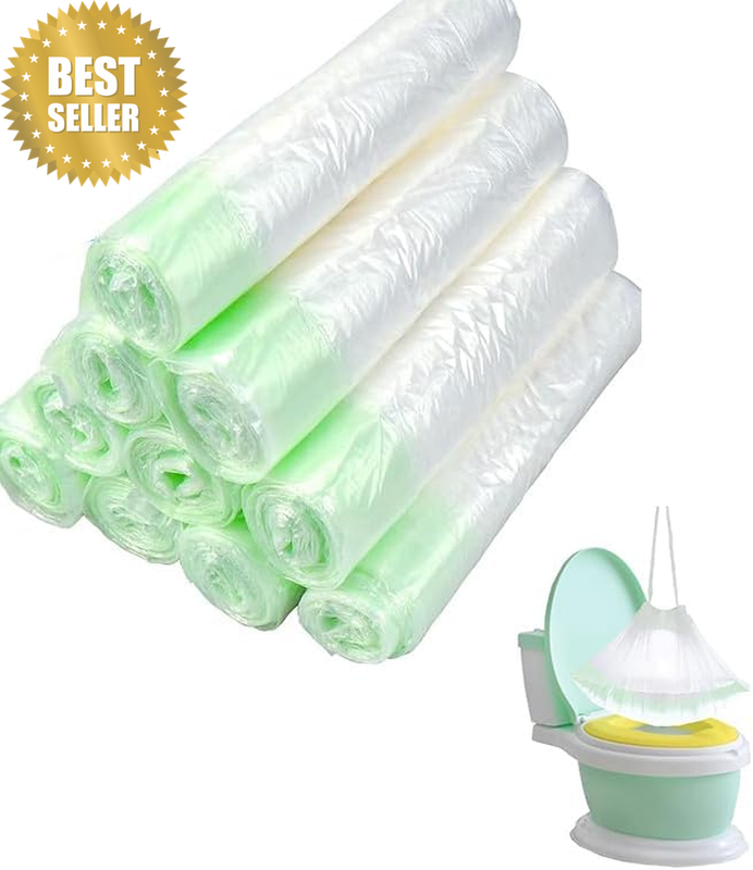 200Pcs Disposable Potty Training Liners with Drawstring - Baby Toilet Seat Cover