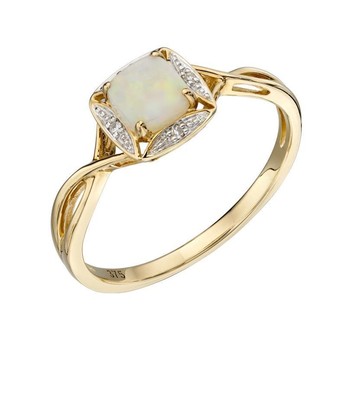 Gold Opal und Diamant Ring