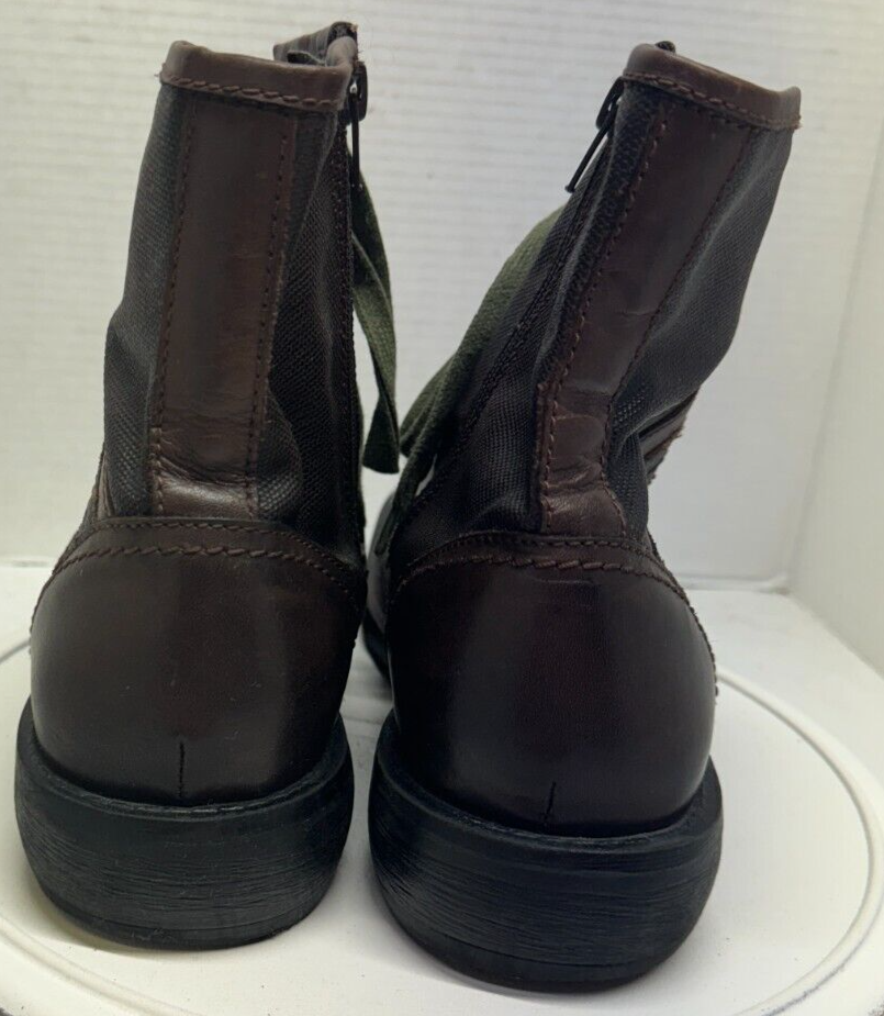 G By Guess Govener Men 8 42 Brown Boots Military Desert Combat Lace Up Side Zip