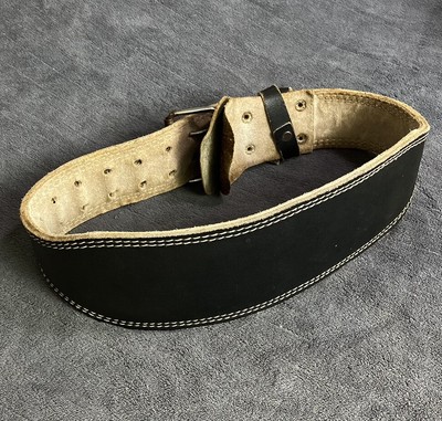 HARBINGER Belt Medium 26-35 Padded Leather Weightlifting Belt Black Gym Training