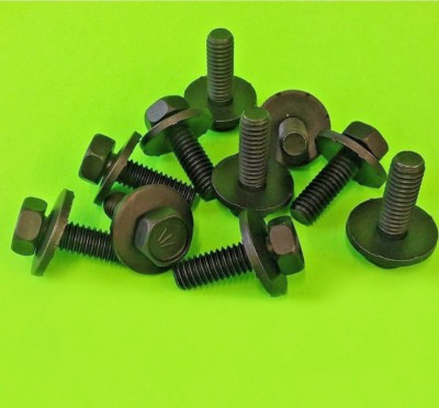 10pc 5/16''-18 x 1'' Long Indented Hex Head Fender Body Bolts Fasteners w/ Washer