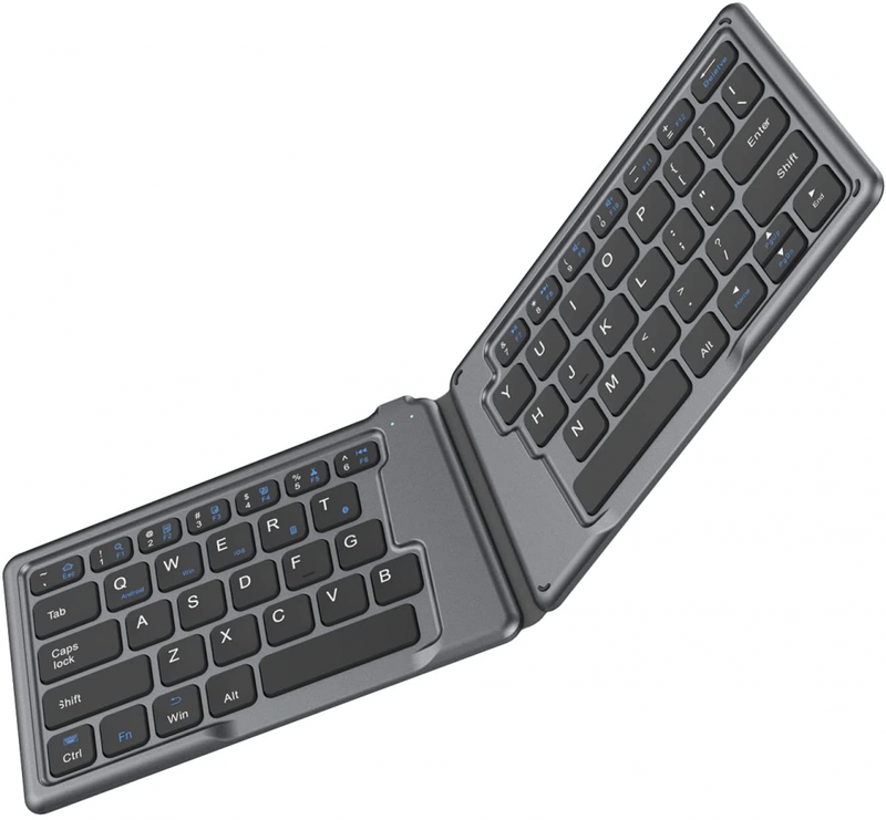 MoKo Wireless Bluetooth Keyboard, Ultra-Thin Foldable Rechargeable Space Gray