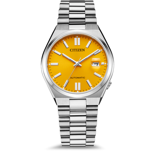 Pre-owned Citizen Nj0150-81z Automatic Yellow Dial Stainless Steel Tsuyosa Sapphire
