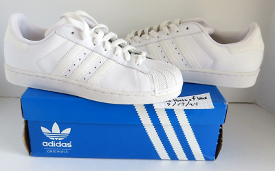 VINTAGE 2008 VNDS ADIDAS ORIGINALS SUPERSTAR 2 US 10 ALL WHITE SHELLTOE 160337