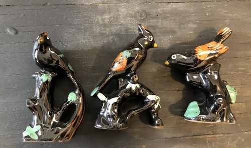Vintage Lot Of 5 Mid Century Ceramic Bird Figurines/Planter