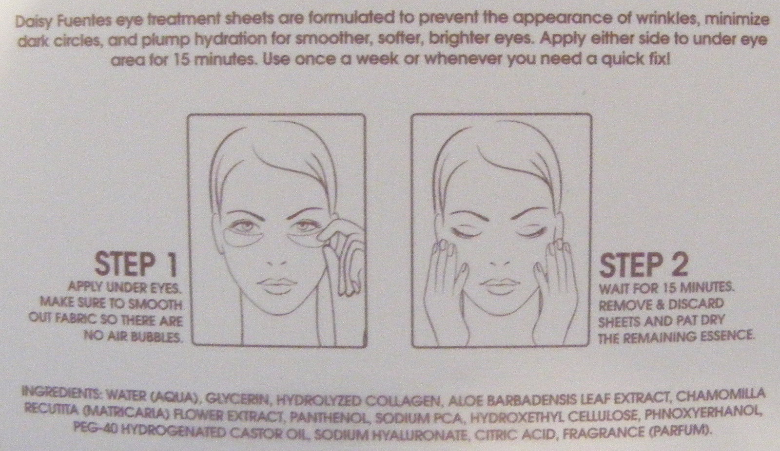 5 Pack Under Eye Mask Collagen Daisy Fuentes