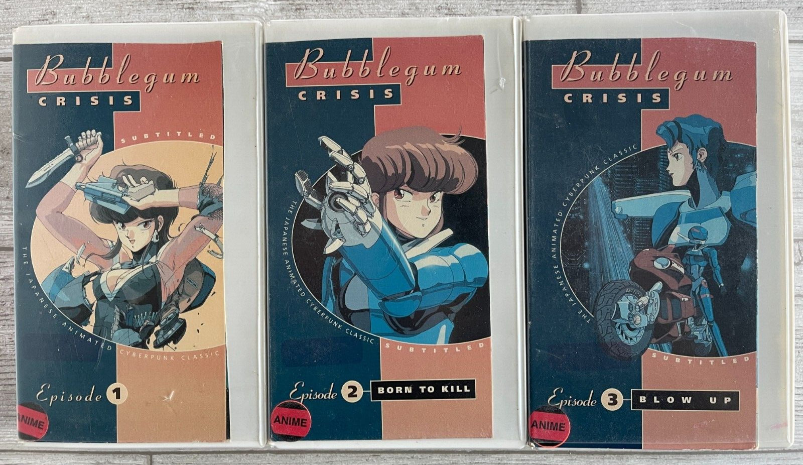 Bubble Gum Crisis 1 2 3 VHS 1991 MegaTokyo 2032 A.D.