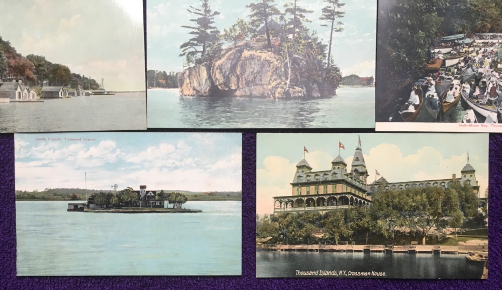 1911 THOUSAND ISLAND N.Y.  POSTCARD LOT OF 8 = VINTAGE TUCKS & GERMANY- ANTIQUE