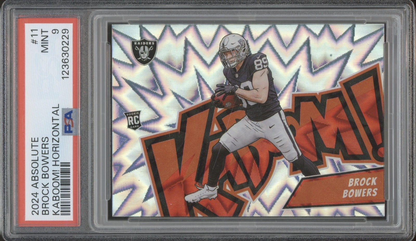2024 Panini Absolute Kaboom! Horizontal #11 Brock Bowers RC Rookie Mint PSA 9