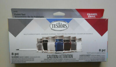TESTORS Model Car customizing Enamel Paint Set 6 Colors Thinner Brush HOBBY 9119