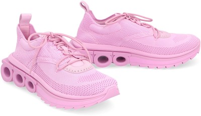 Pre-owned Ferragamo Nima Fabric Low-top Sneakers In Pink