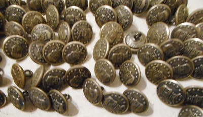 LOT OF 240+ USED VINTAGE US AIR FORCE SILVER PLATED  BRASS COAT BUTTONS