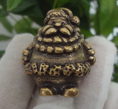 Antiqued Solid Brass Copper Santa Claus Old Man Statue for Home Decor