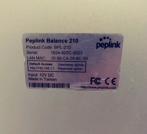 Peplink Balance 210 BPL-210 (USED)/ Taken Out of a WORKING Office Environment.