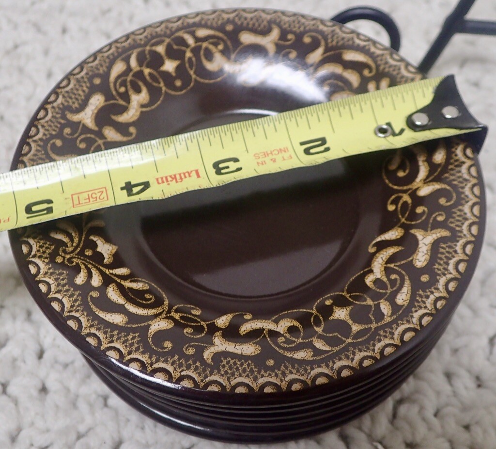 Vintage Franciscan Ware Brown & Gold Scroll Jamoca 5 1/8