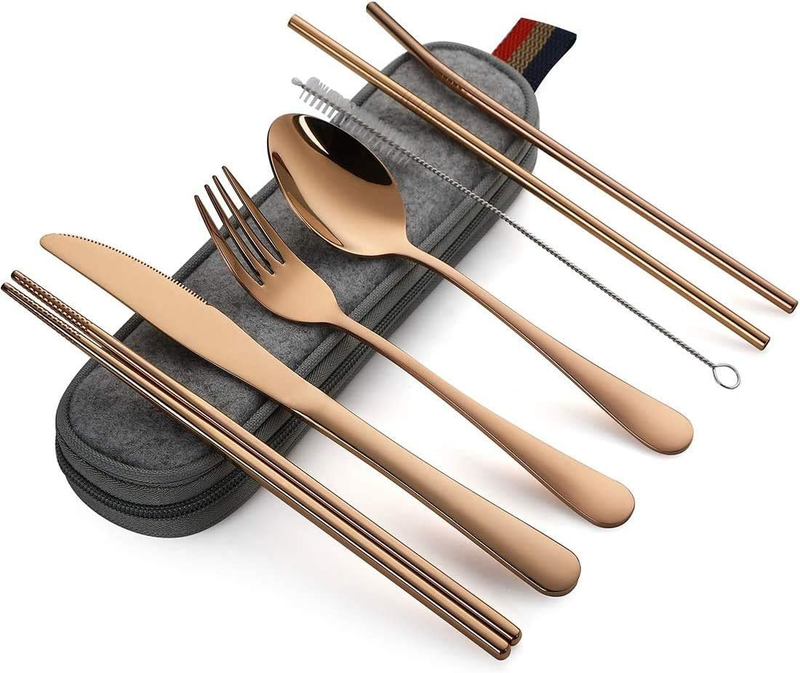 Travel Cutlery Set | Portable Camping Utensils Set Including Knife Fork Spoons S
