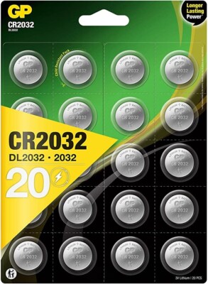20 x GP CR2032 3V Lithium Coin Cell Batteries DL2032 BR2032 2032 Long expiry