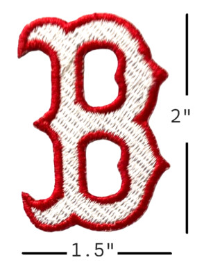 Boston Red Sox Small Letter B Hat Logo Embroidered (IRON ON) Quality Patch WHT