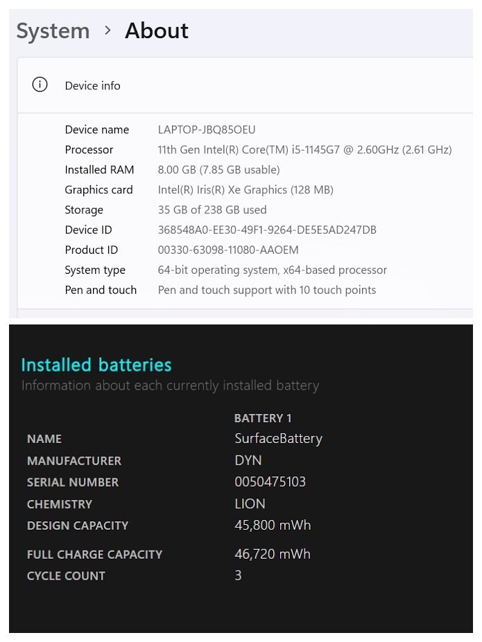 Microsoft Surface Laptop 4 13.5" Touch i5-1145G7 8GB RAM 256GB SSD Win 11 Pro - Thumbnail 18